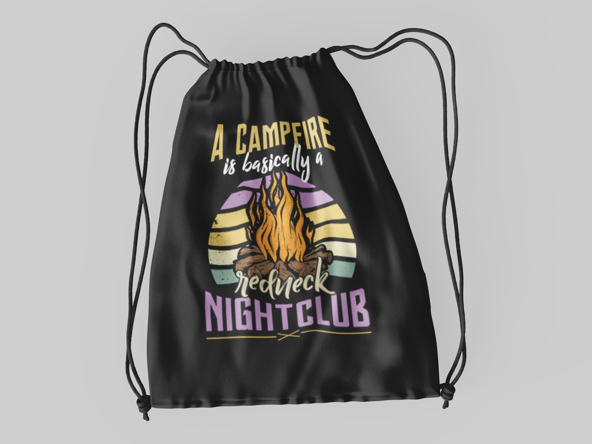 Campfire rednect night club; 100% Cotton sheeting Dyed-to match draw cord closure
