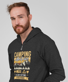 Camping without wine; Full-zip hoodie sweatshirt