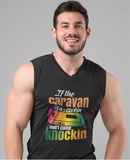 Caravan rockin, don't knock; 100% cotton Seamless double-needle ⅞” neck Double -needle armholes and hem