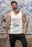 Relax, on camping time; 100% cotton tank top. Removable tag for comfort
