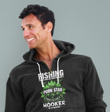 Fishing saved me , ; Full-zip hoodie sweatshirt
