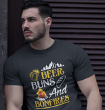Beer, Buns, bonfires , ;  100% cotton Tee Removable tag for comfort