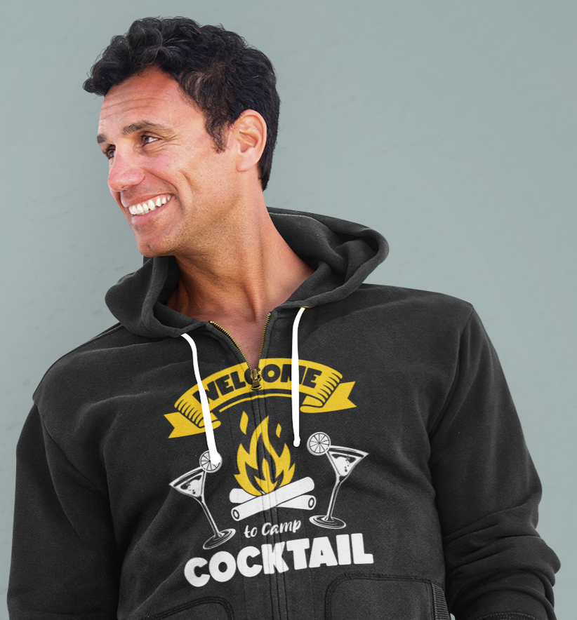 Camp Cocktail  ; Full-zip hoodie sweatshirt