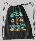 Camp Chugabrewski, ; 100% Cotton sheeting Dyed-to match draw cord closure