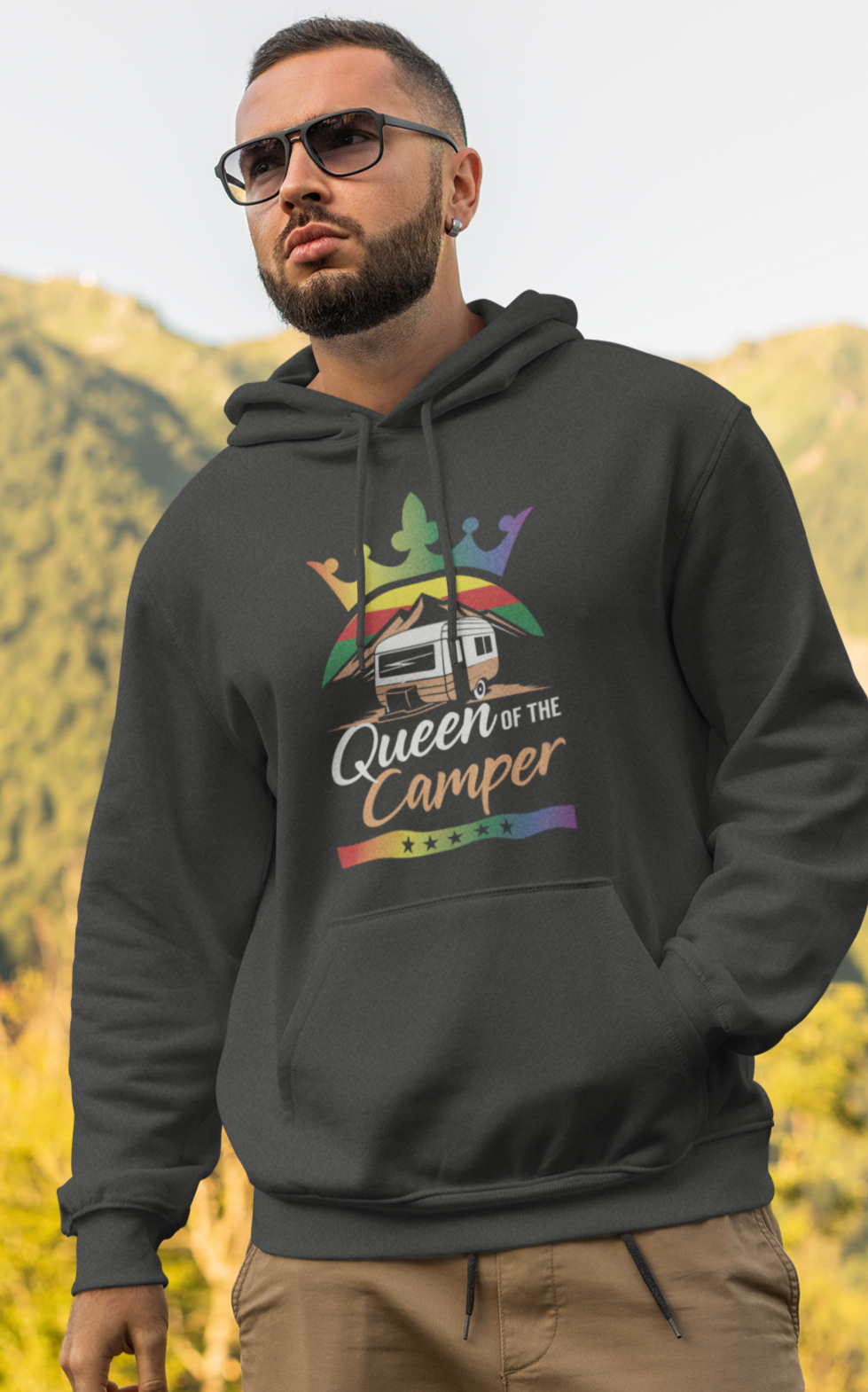 Queen of Camper; Pull-over hoodie sweatshirt