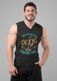 Life better with beer campfire; 100% cotton Seamless double-needle ⅞” neck Double -needle armholes and hem