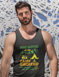 What happends get laughed at; 100% cotton tank top. Removable tag for comfort