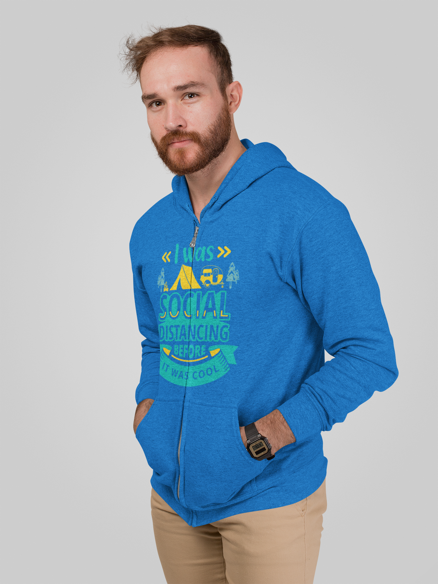 Social Distancing;Full-zip hoodie sweatshirt