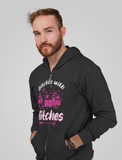 Bitches with Hitches; Full-zip hoodie sweatshirt