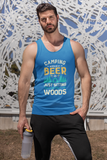 Camping without beer; 100% cotton tank top. Removable tag for comfort