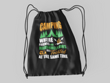 Camping. Get toasted; 100% Cotton sheeting Dyed-to match draw cord closure