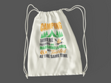 Camping. Get toasted; 100% Cotton sheeting Dyed-to match draw cord closure