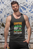 Camping. Get toasted; 100% cotton tank top. Removable tag for comfort