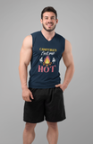 Campfires get me HOT; 100% cotton Seamless double-needle ⅞” neck Double -needle armholes and hem