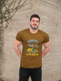 Camping air smells better; Classic silhouette 100% cotton Tee Removable tag for comfort
