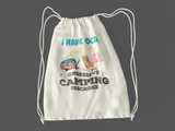 Obsessive Camping Disorder; 100% Cotton sheeting Dyed-to match draw cord closure