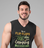 Flip Flops & Camping 100% cotton Seamless double-needle ⅞” neck Double -needle armholes and hem