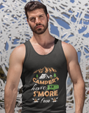 Campers have S'More fun; Soft 100% cotton tank top. Removable tag for comfort