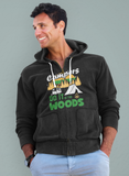 Campers do it in woods; Full-zip hoodie sweatshirt