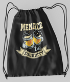 Menace to Sobriety; 100% Cotton sheeting Dyed-to match draw cord closure