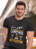 Campfires & Cocktails, Classic silhouette 100% cotton Tee Removable tag for comfort