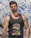 Campers feed mosquitoes; Soft 100% cotton tank top. Removable tag for comfort