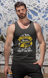 Campfire in old house; Soft 100% cotton tank top. Removable tag for comfort