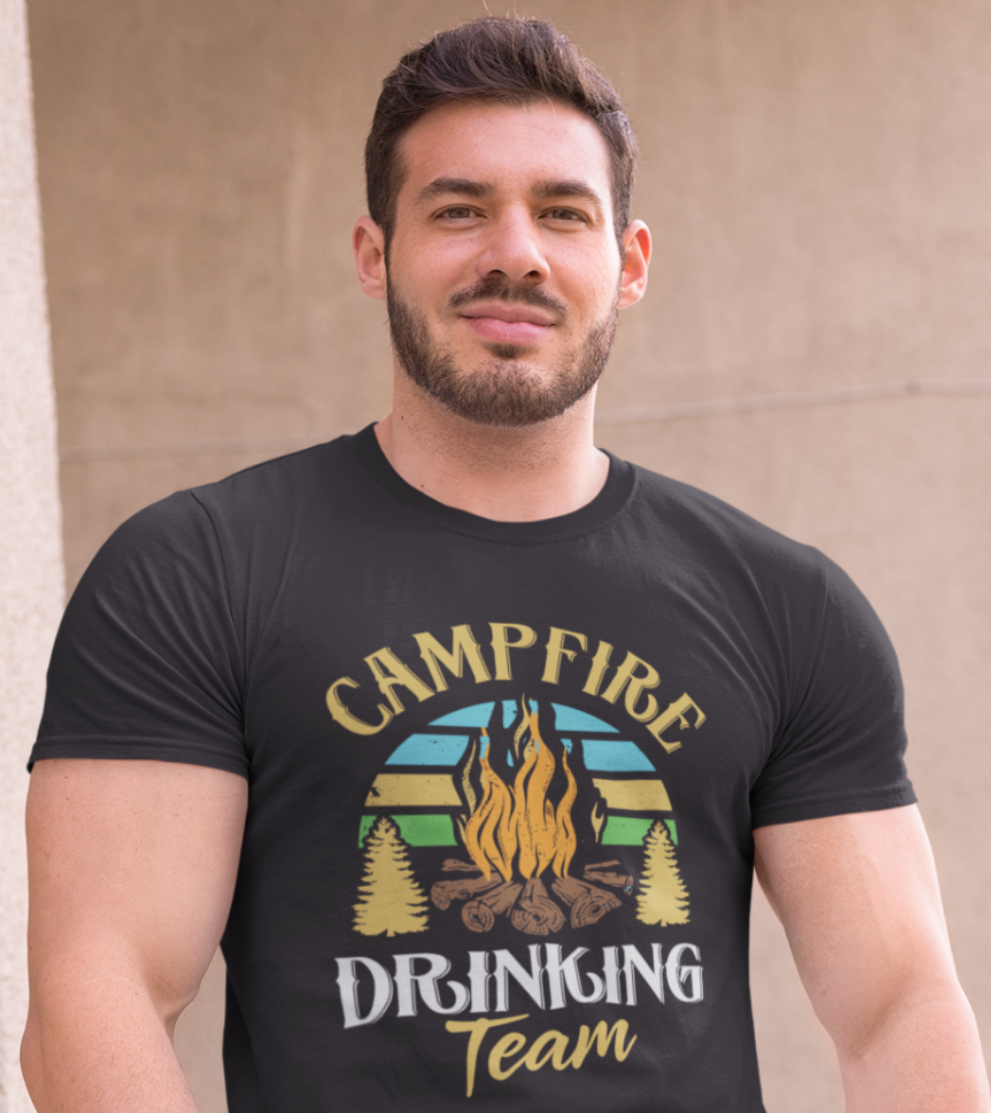 Campfire Drink Team; Classic silhouette, 100% cotton Tee Removable tag for comfort