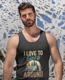 Love to sleep around; 100% cotton tank top. Removable tag for comfort