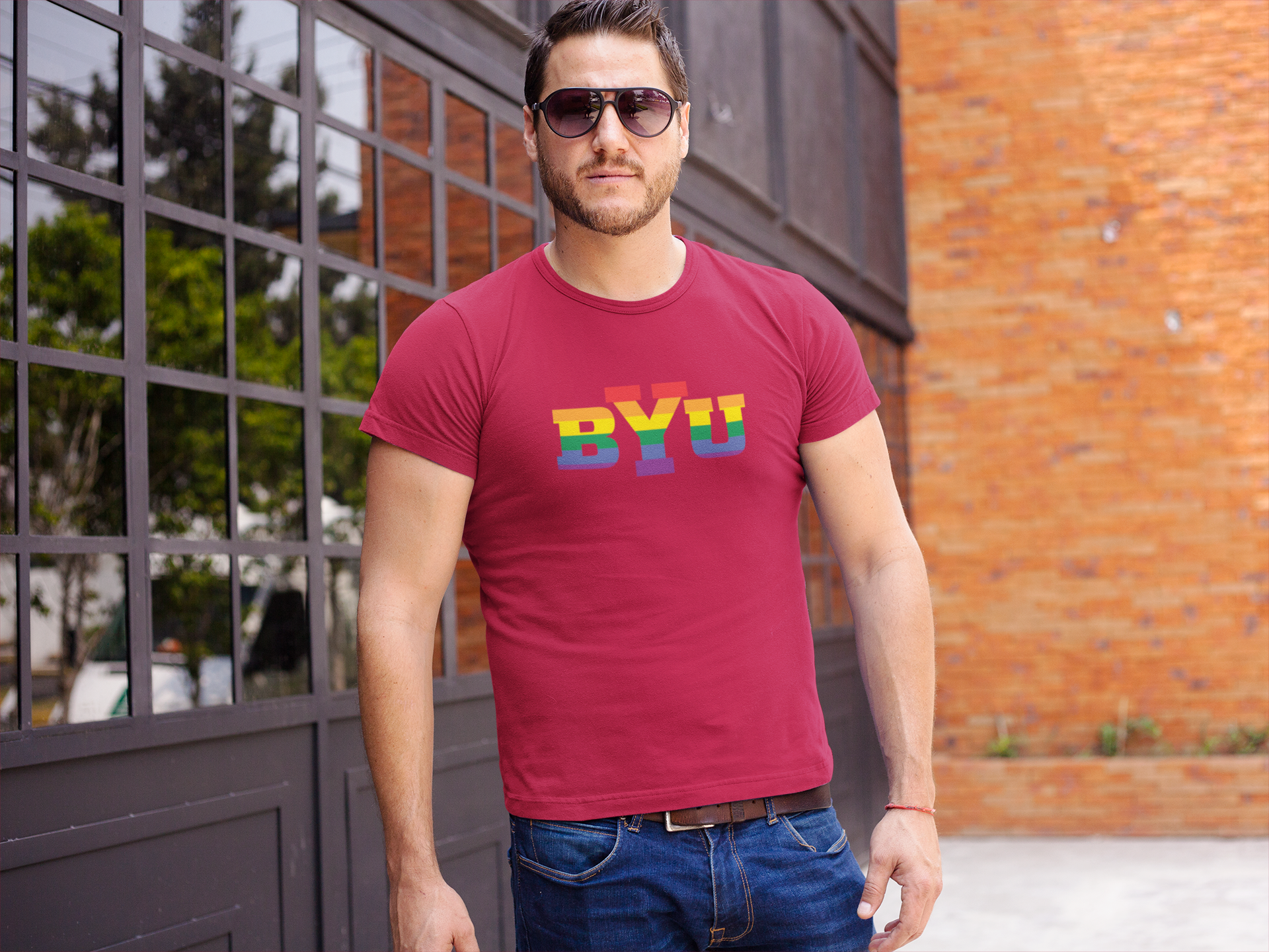 BYU LGBT. Classic silhouette, 100% cotton Tee